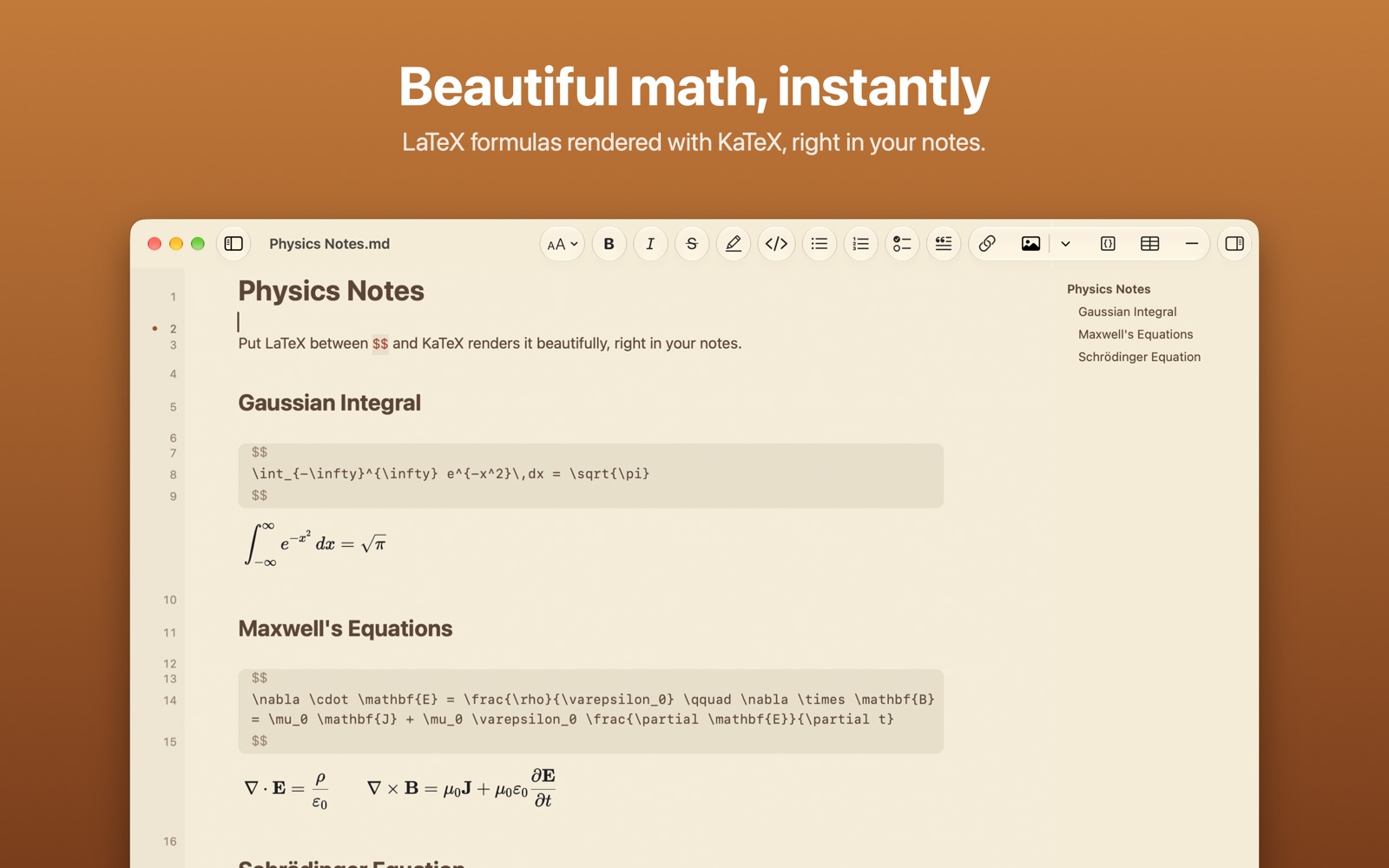 LaTeX formulas, typeset with KaTeX.